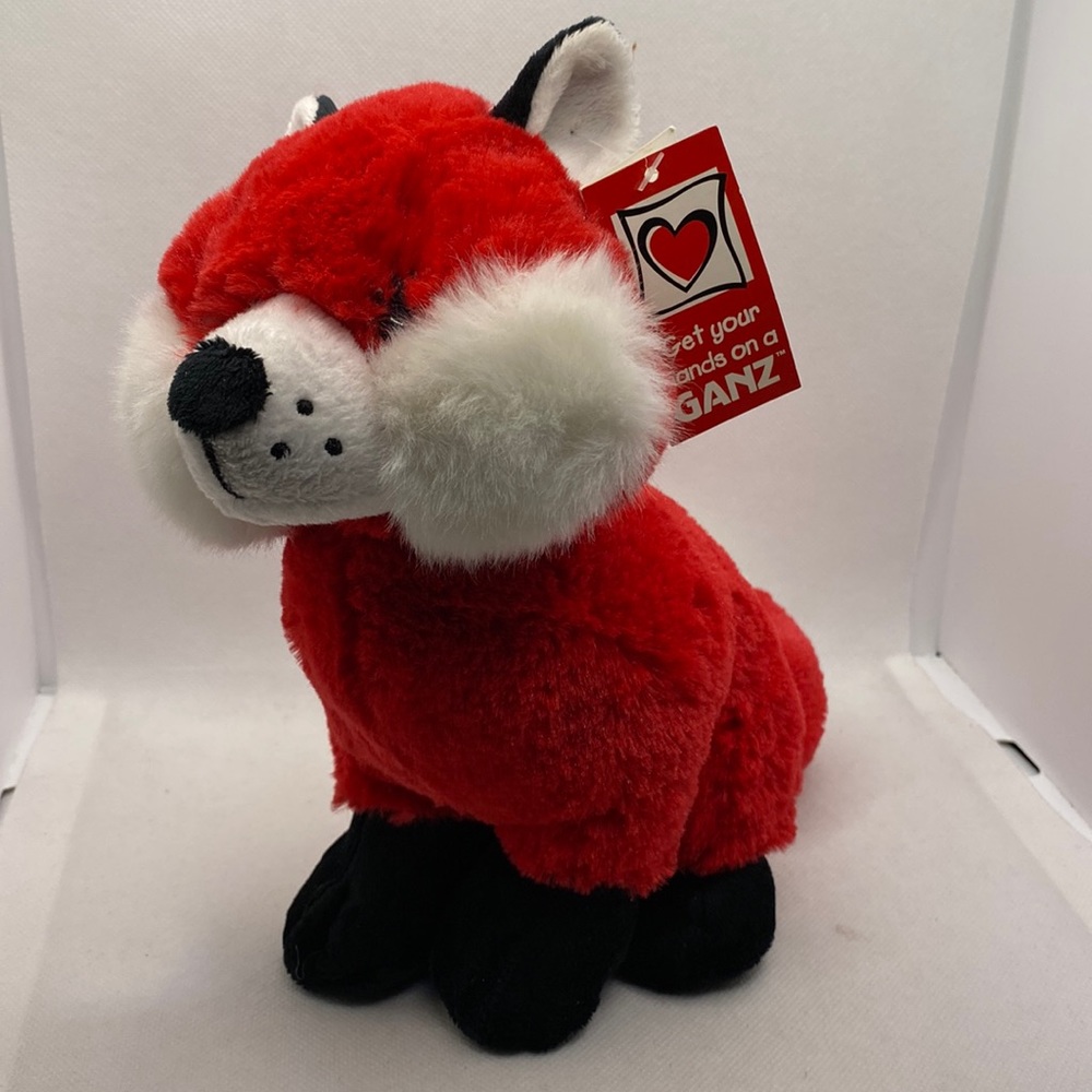 Ganz Romance Fox HV9241 Plush Stuffed Animal Red White Black